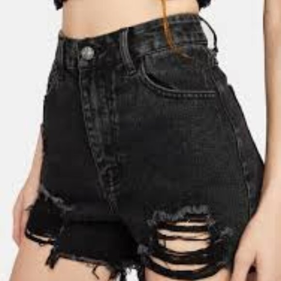 Zara Pants - Zara Black Ripped Denim Women Short Size 6